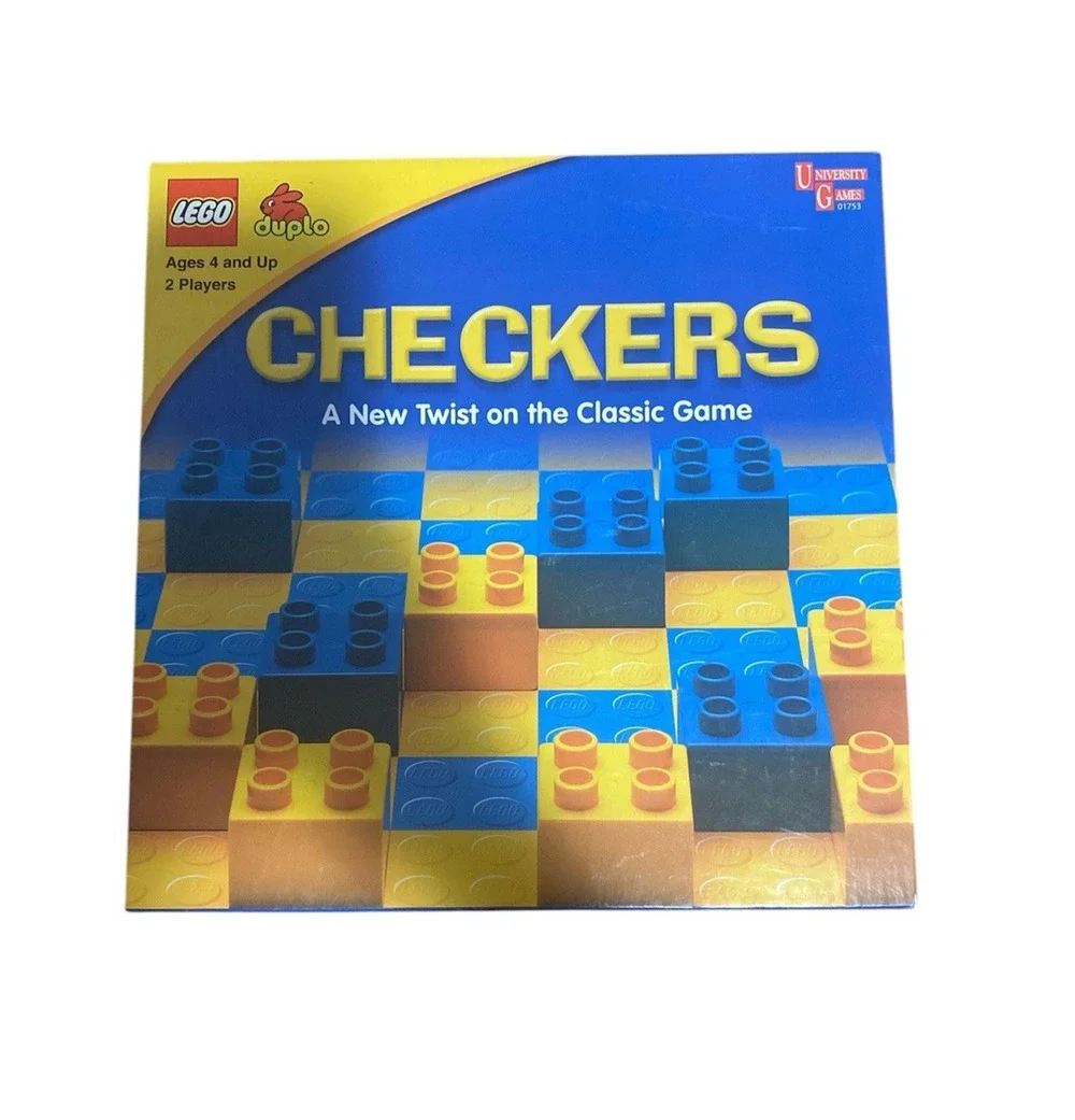 LEGO CHECKERS A New Twist On The Classic Game Box - 24 Lego DUPLO Bricks